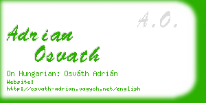adrian osvath business card